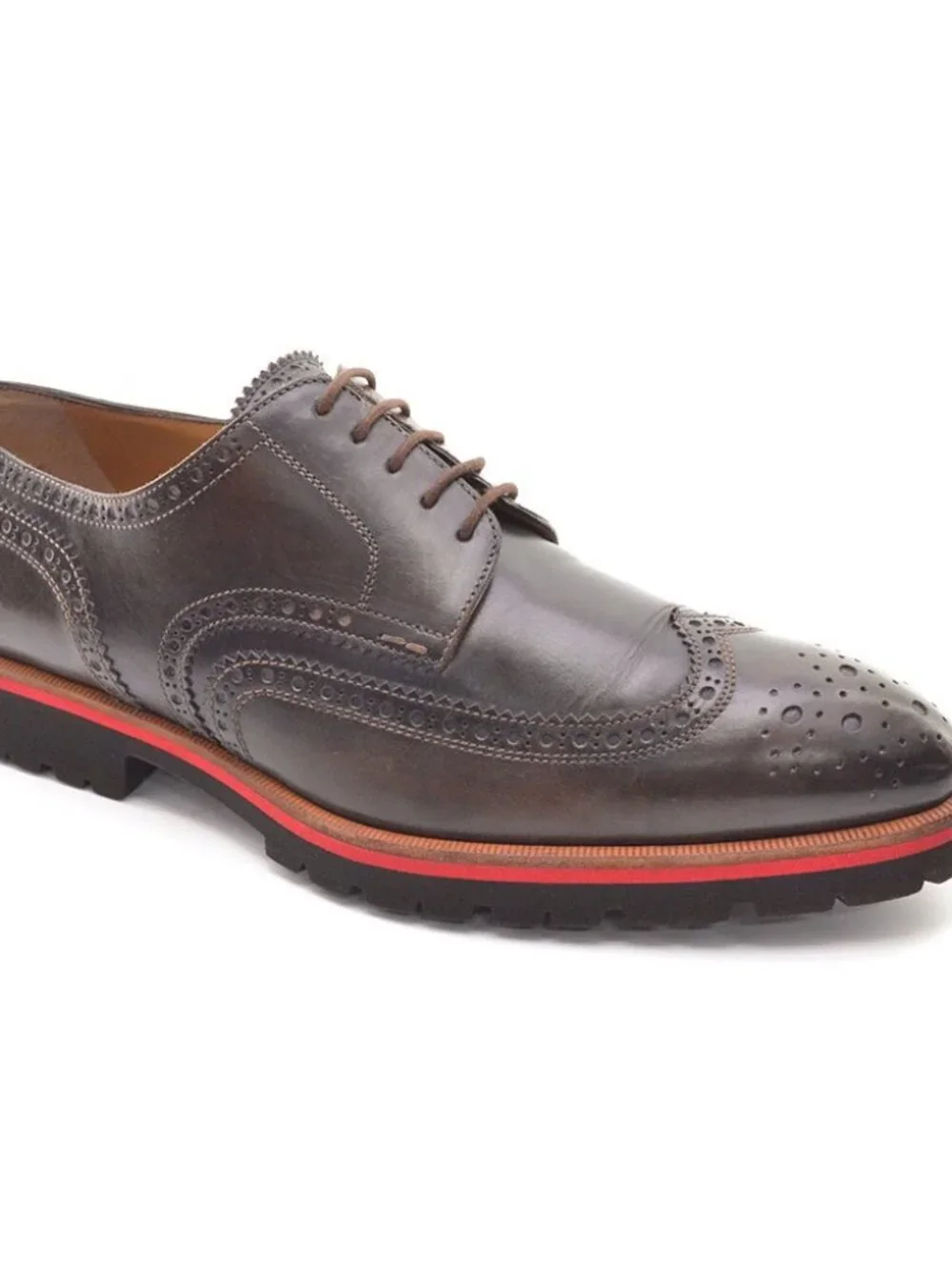 Men Scarpe Di Bianco SC533 Deco Nero Fondente Wingtip Oxfords 10 M